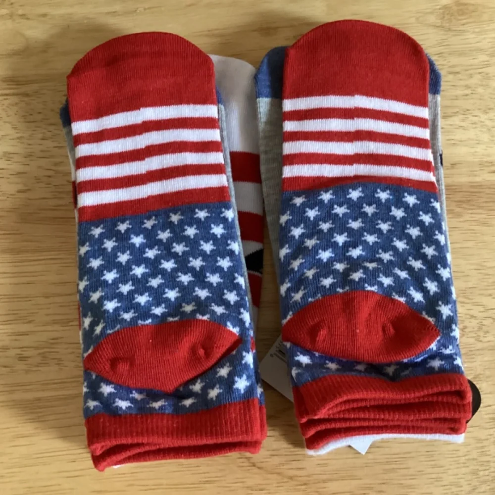 9 Pairs 4th of July Low Cut Socks Shoe Size 4-10 for sale
